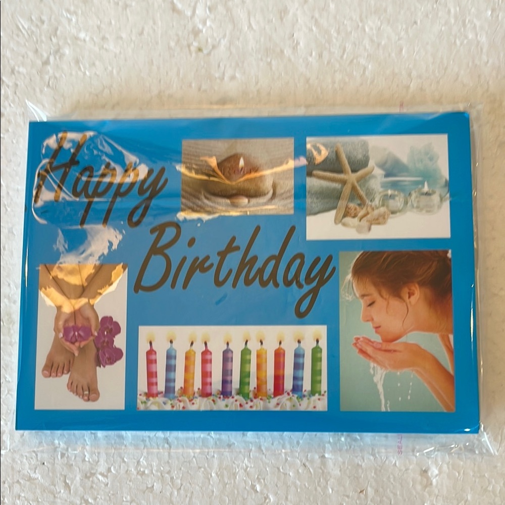 Happy Birthday spa postcard invitations